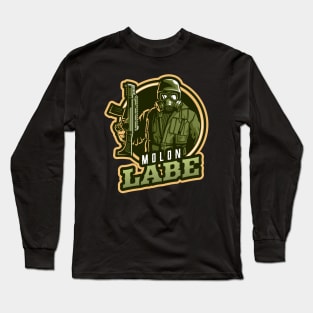 The Gas Mask Soldier With A Rifle Long Sleeve T-Shirt